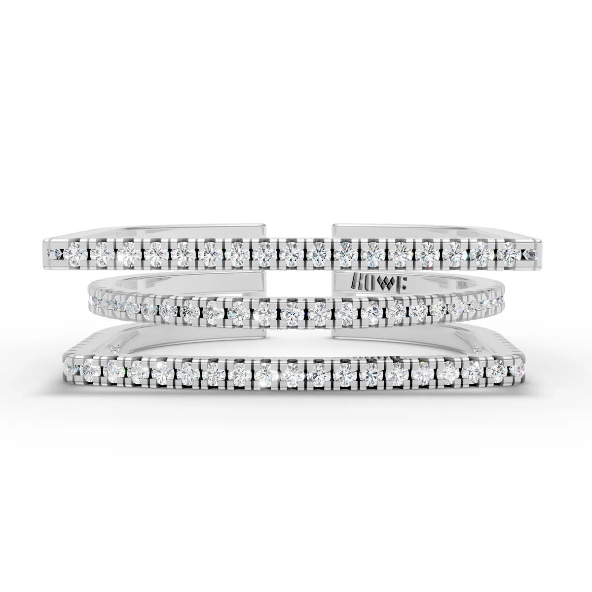 Triple Row Diamond Ring